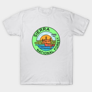 Sierra National Forest California Camping Canoe T-Shirt